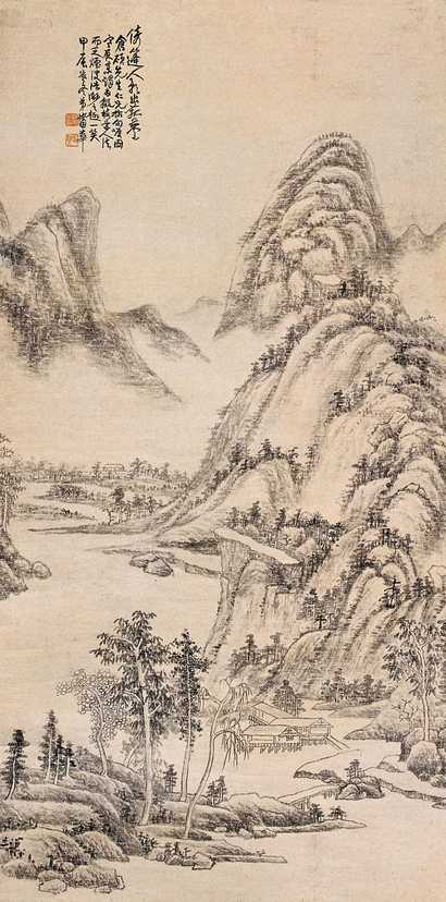 蒲华 甲辰（1904年）作 山水 立轴